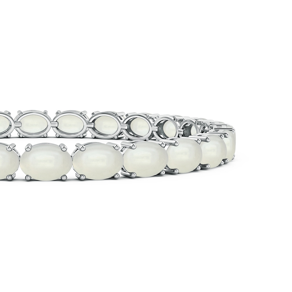 7x5mm AAAA Classic Oval Moonstone Tennis Link Bracelet in White Gold - side_1