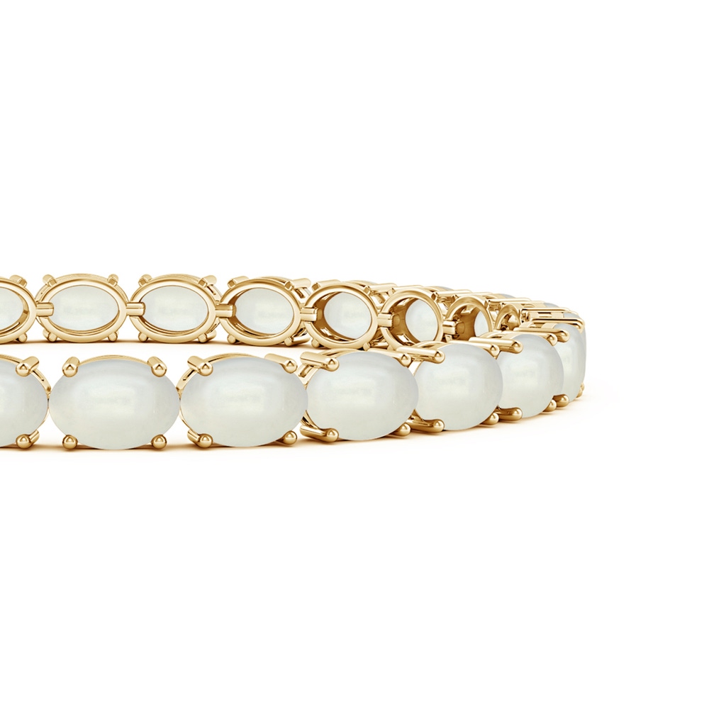 7x5mm AAAA Classic Oval Moonstone Tennis Link Bracelet in Yellow Gold - side_1