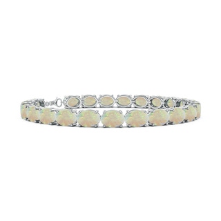 7x5mm AAA Classic Oval Opal Tennis Link Bracelet in S999 Silver