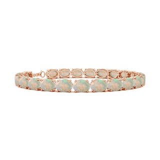 7x5mm AAAA Classic Oval Opal Tennis Link Bracelet in Rose Gold