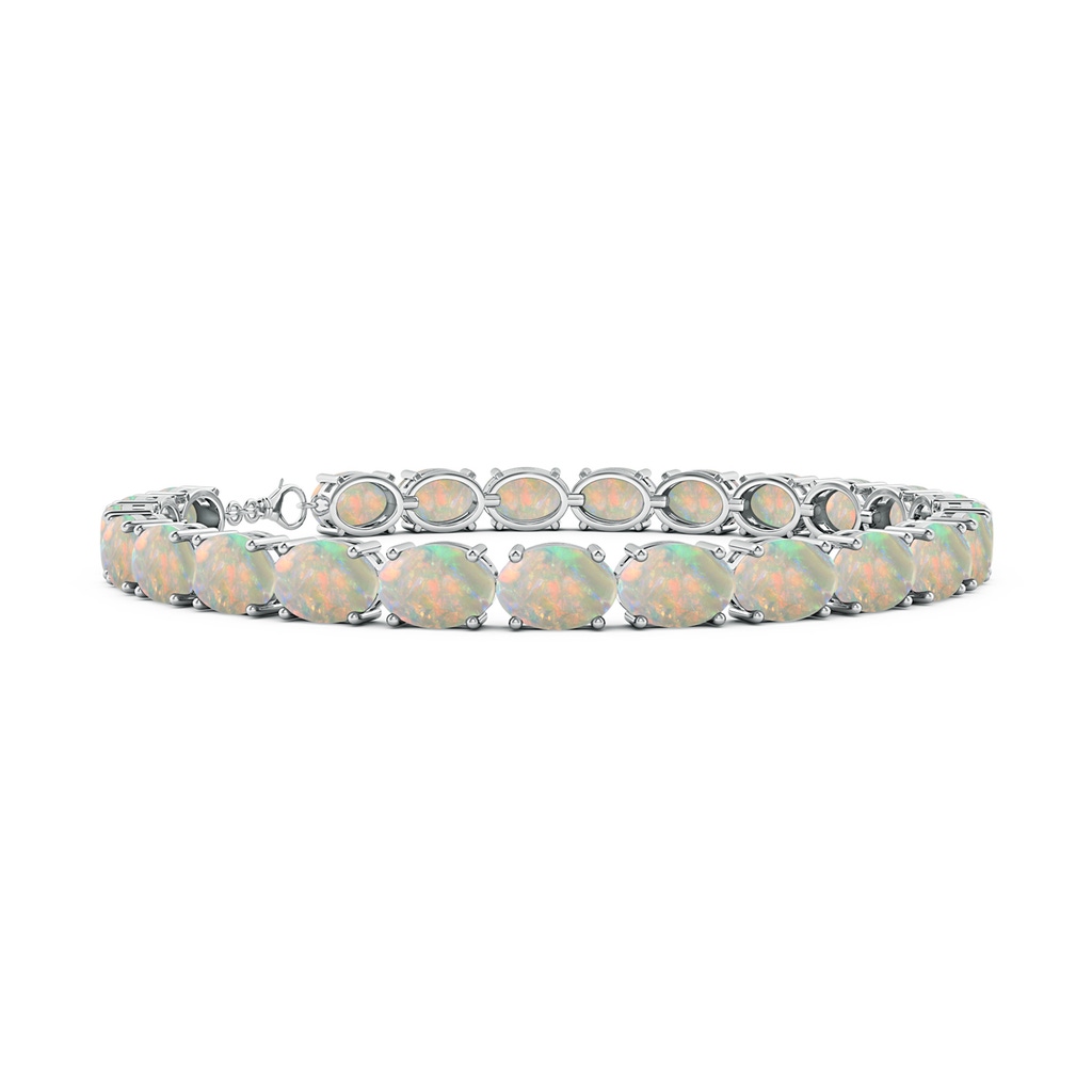 7x5mm AAAA Classic Oval Opal Tennis Link Bracelet in S999 Silver