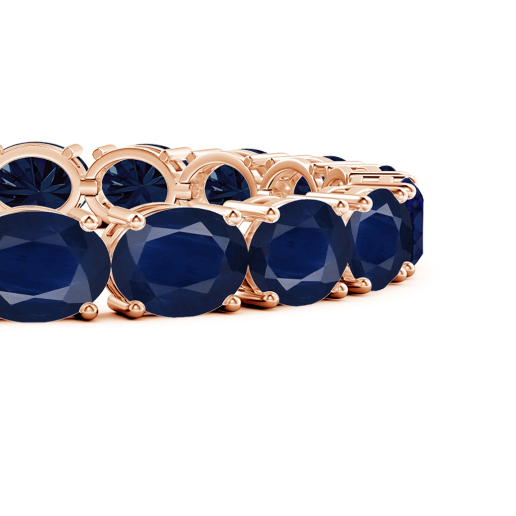 9x7mm A Classic Oval Blue Sapphire Tennis Link Bracelet in Rose Gold Side 199