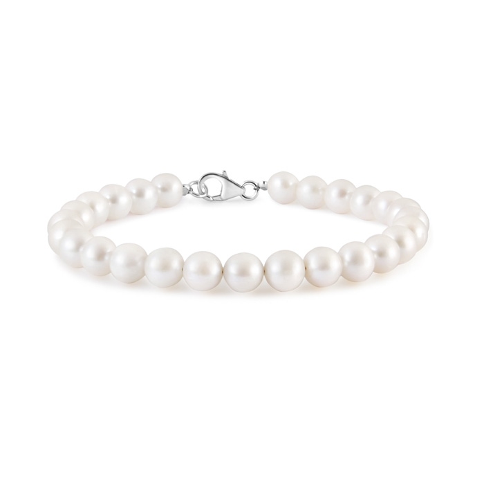 5.5-6.5mm A Freshwater Pearl Single Strand Bracelet in S999 Silver 