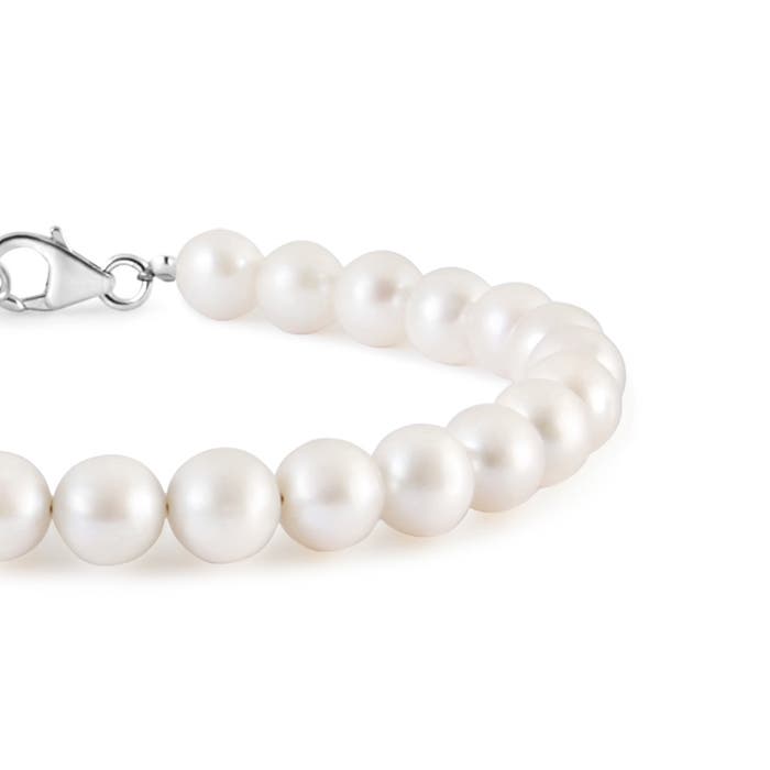 5.5-6.5mm A Freshwater Pearl Single Strand Bracelet in S999 Silver - side 1