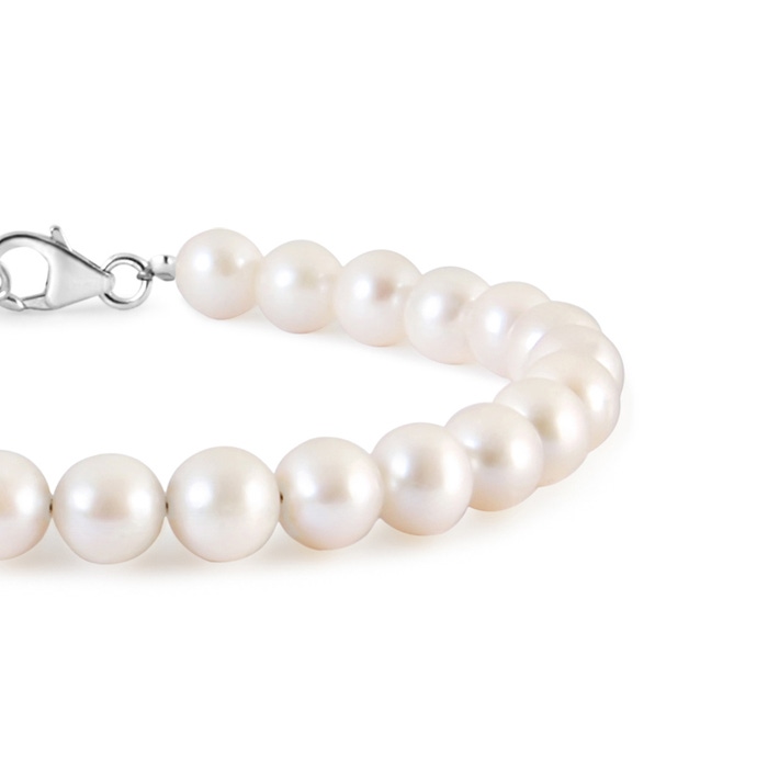 5.5-6.5mm AA Freshwater Pearl Single Strand Bracelet in S999 Silver - side 199