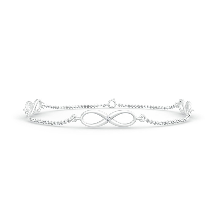 1.5mm GVS2 Classic Infinity Station Bracelet with Gypsy Diamonds in White Gold