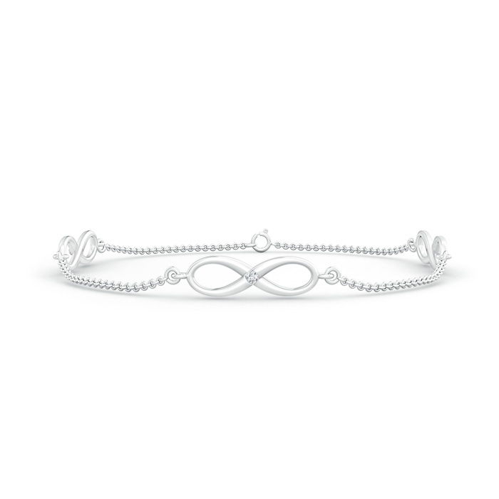 1.5mm GVS2 Classic Infinity Station Bracelet with Gypsy Diamonds in White Gold 