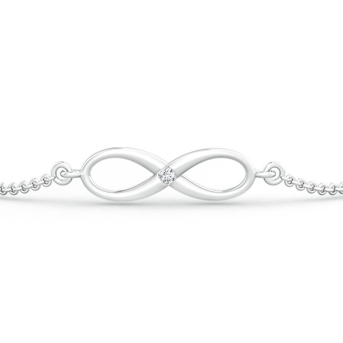 1.5mm GVS2 Classic Infinity Station Bracelet with Gypsy Diamonds in White Gold - side 1