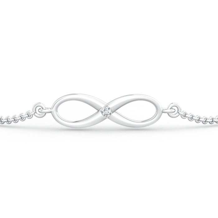 1.5mm GVS2 Classic Infinity Station Bracelet with Gypsy Diamonds in White Gold - side 1