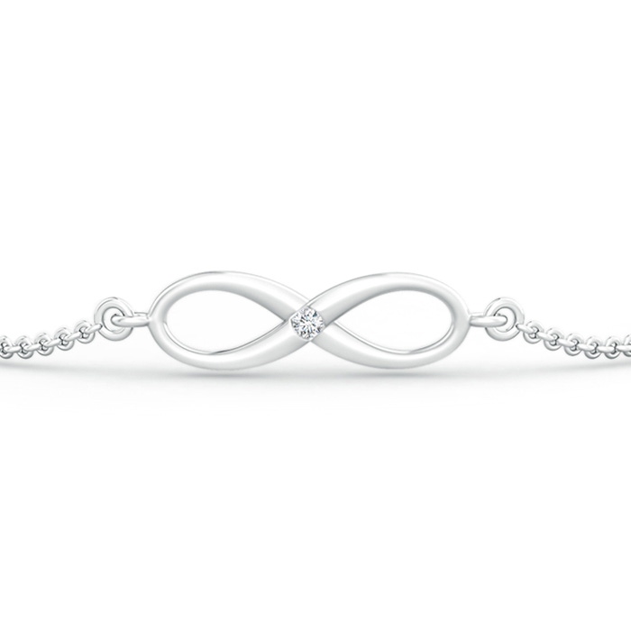 1.5mm GVS2 Classic Infinity Station Bracelet with Gypsy Diamonds in White Gold Product Image