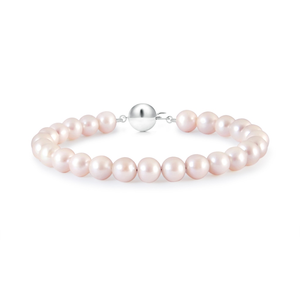 5mm AAAA Classic Japanese Akoya Pearl Single Strand Bracelet in White Gold