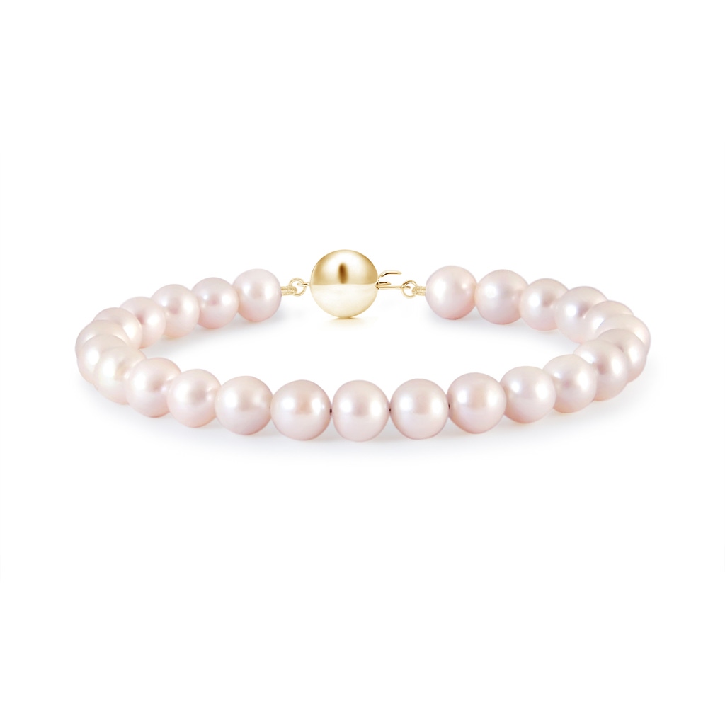 5mm AAAA Classic Japanese Akoya Pearl Single Strand Bracelet in Yellow Gold