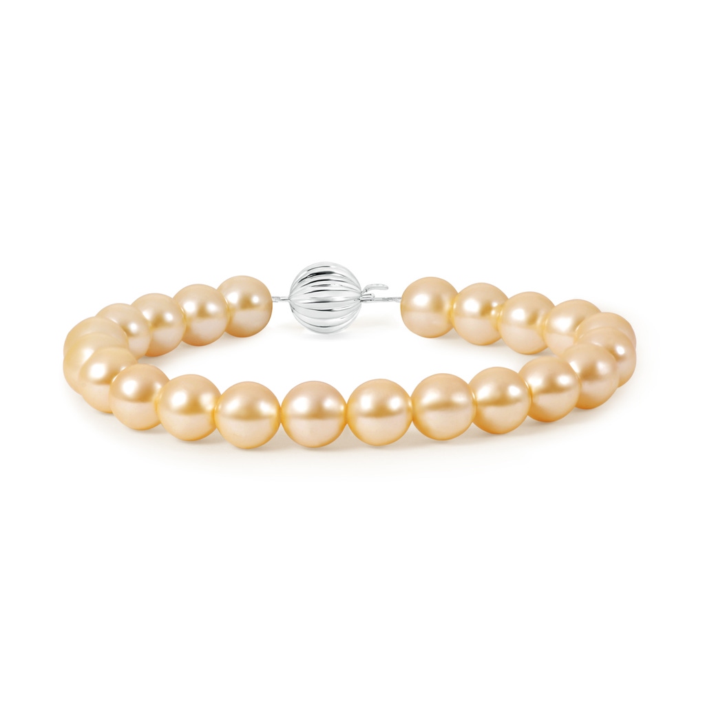 10mm AAA Classic Golden South Sea Pearl Bracelet in White Gold