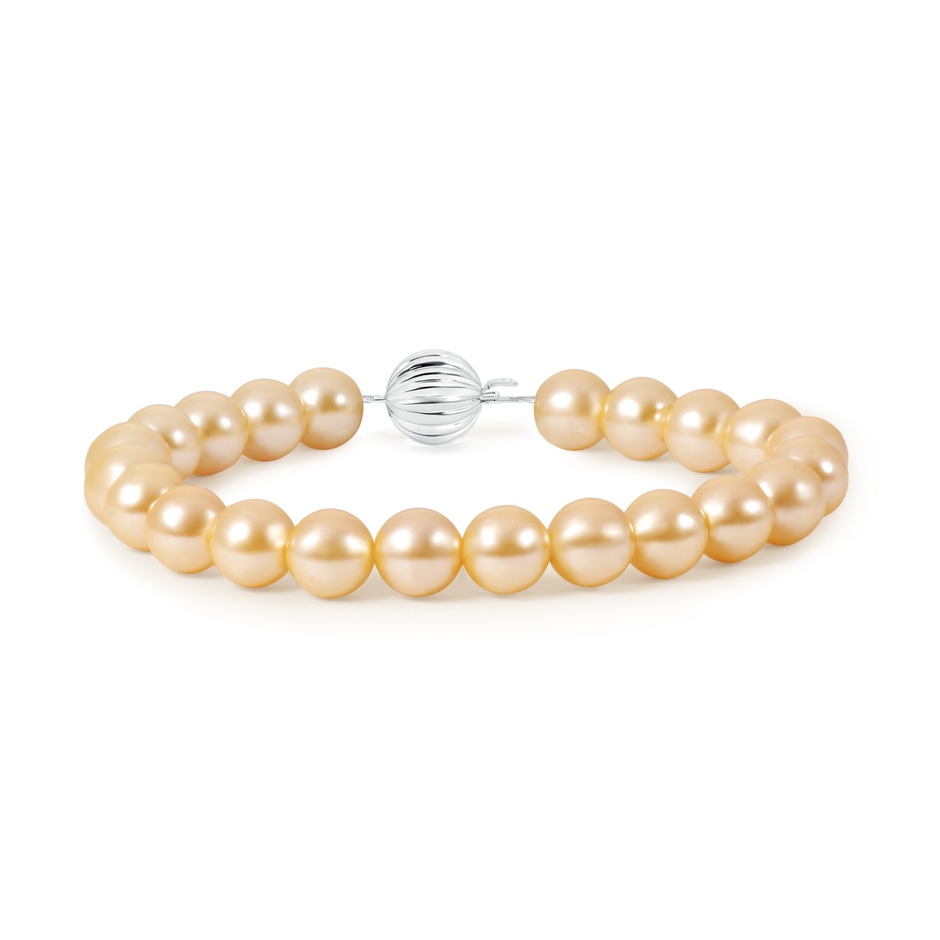 10mm AAA Classic Golden South Sea Pearl Bracelet in White Gold 