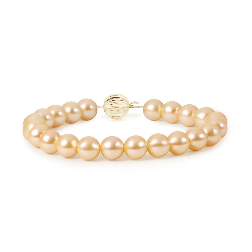 10mm AAA Classic Golden South Sea Pearl Bracelet in Yellow Gold