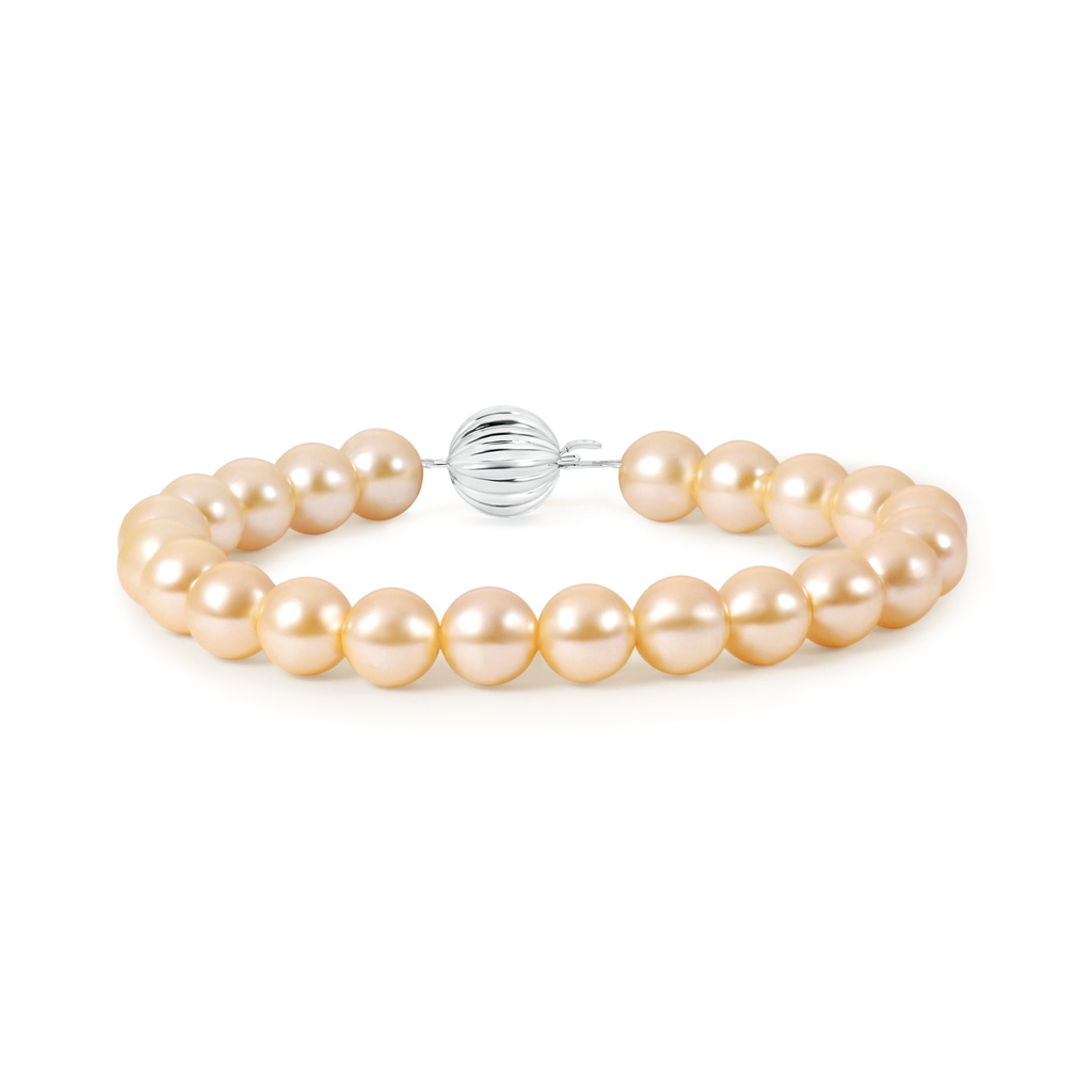 9mm AA Classic Golden South Sea Pearl Bracelet in White Gold