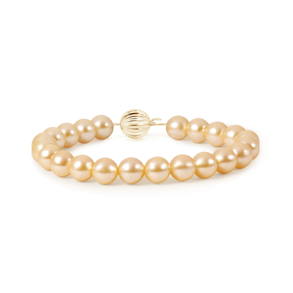 9mm AAA Classic Golden South Sea Pearl Bracelet in Yellow Gold
