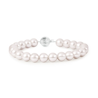 10mm AAA Classic South Sea Pearl Single Strand Bracelet in White Gold