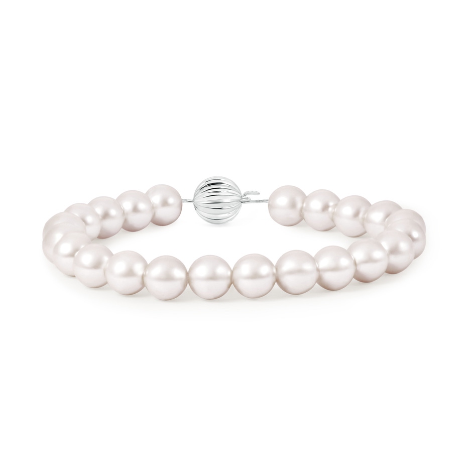 10mm AAA Classic South Sea Pearl Single Strand Bracelet in White Gold 