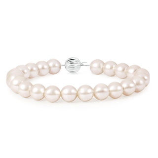 11mm AA Classic South Sea Pearl Single Strand Bracelet in White Gold