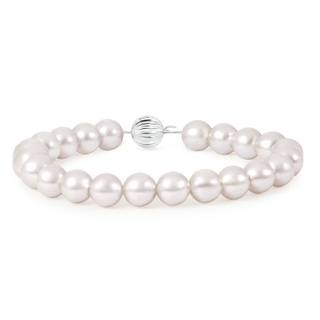 11mm AAA Classic South Sea Pearl Single Strand Bracelet in White Gold