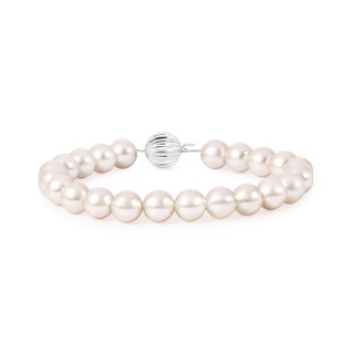 9mm AA Classic South Sea Pearl Single Strand Bracelet in White Gold