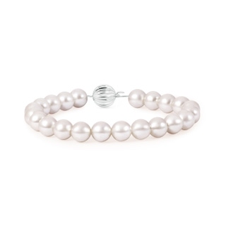 9mm AAA Classic South Sea Pearl Single Strand Bracelet in White Gold