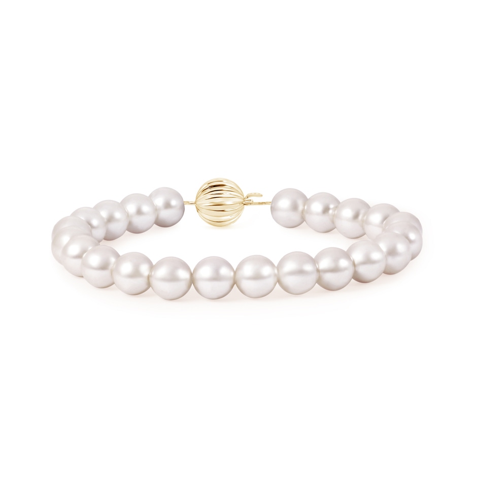 9mm AAA Classic South Sea Pearl Single Strand Bracelet in Yellow Gold 