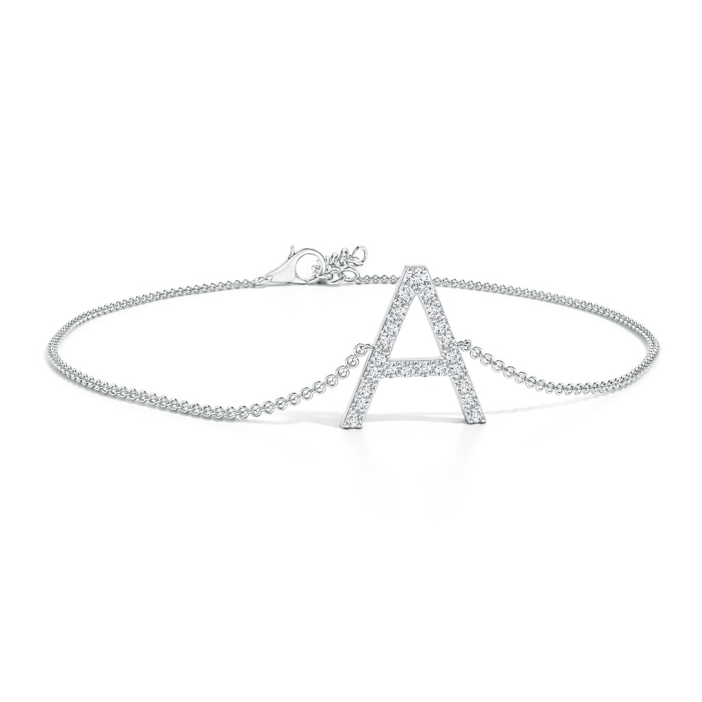 1.6mm GVS2 Prong-Set Diamond Capital "A" Initial Bracelet in White Gold