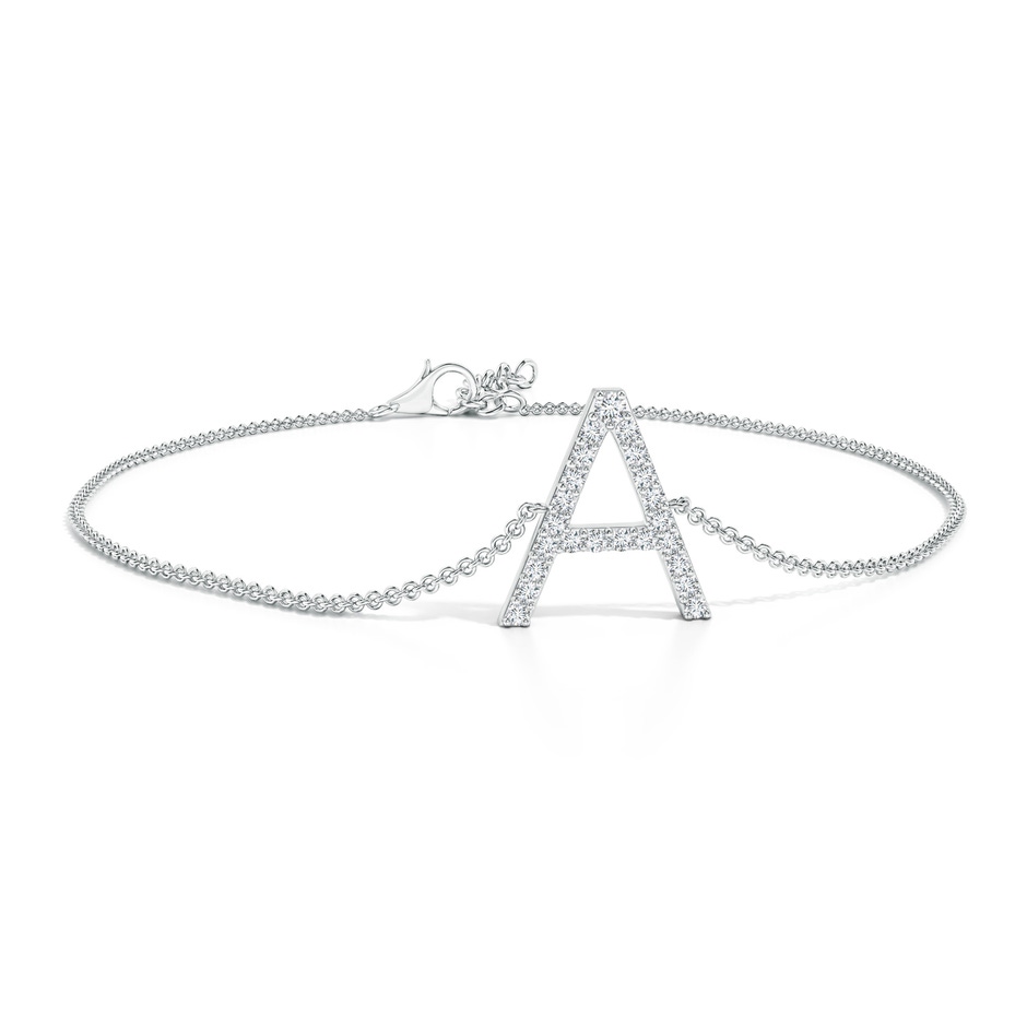 1.6mm GVS2 Prong-Set Diamond Capital "A" Initial Bracelet in White Gold 