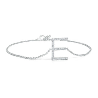 1.2mm GVS2 Prong-Set Diamond Capital "E" Initial Bracelet in White Gold