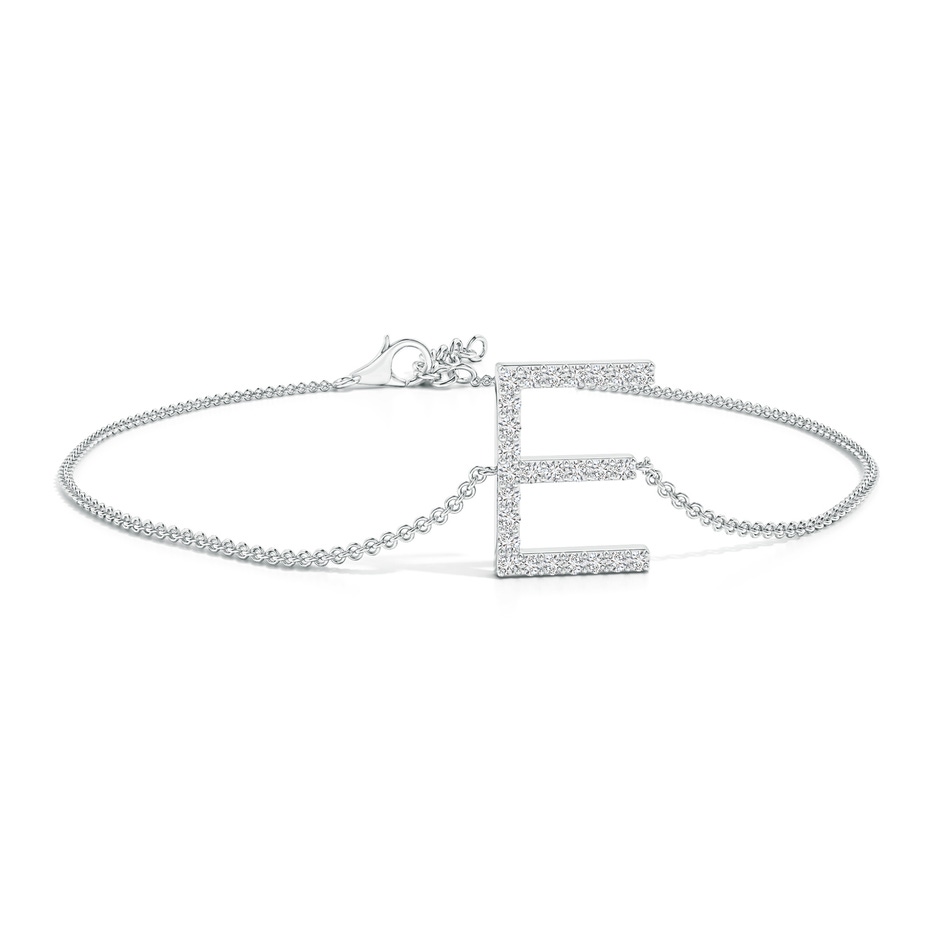 1.2mm HSI2 Prong-Set Diamond Capital "E" Initial Bracelet in White Gold 