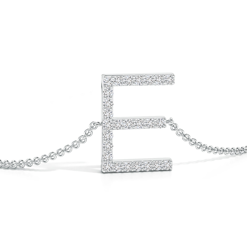 1.2mm HSI2 Prong-Set Diamond Capital "E" Initial Bracelet in White Gold side 1