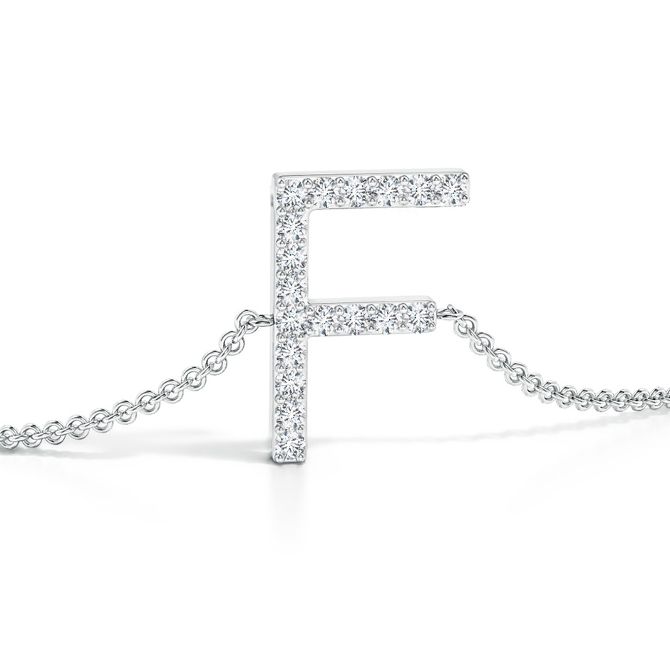 1.2mm GVS2 Prong-Set Diamond Capital "F" Initial Bracelet in White Gold side 1