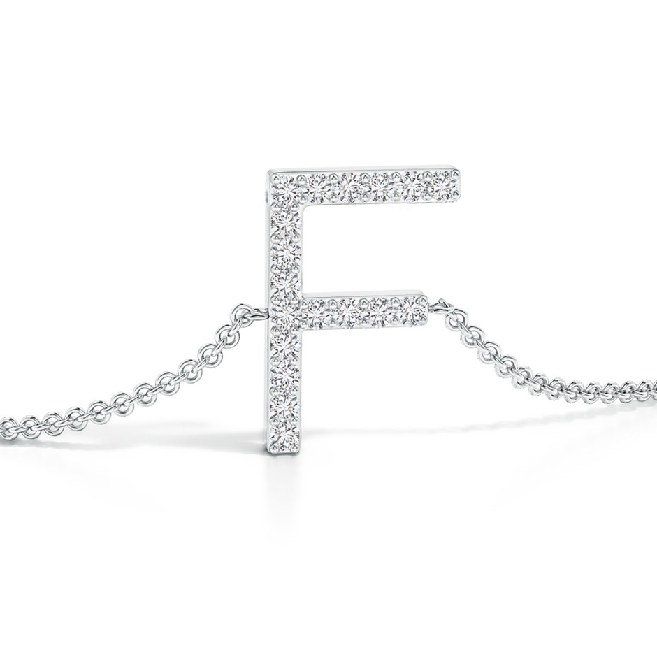 1.2mm HSI2 Prong-Set Diamond Capital "F" Initial Bracelet in White Gold side 1