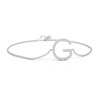 1.2mm GVS2 Prong-Set Diamond Capital "G" Initial Bracelet in White Gold