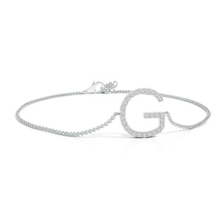 1.2mm HSI2 Prong-Set Diamond Capital "G" Initial Bracelet in White Gold