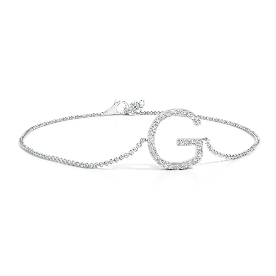 1.2mm HSI2 Prong-Set Diamond Capital "G" Initial Bracelet in White Gold 