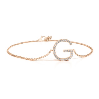 1.2mm IJI1I2 Prong-Set Diamond Capital "G" Initial Bracelet in Rose Gold