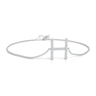 1.2mm GVS2 Prong-Set Diamond Capital "H" Initial Bracelet in White Gold