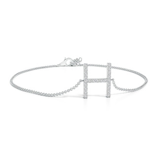 1.2mm HSI2 Prong-Set Diamond Capital "H" Initial Bracelet in White Gold