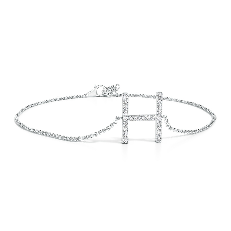 1.2mm HSI2 Prong-Set Diamond Capital "H" Initial Bracelet in White Gold 