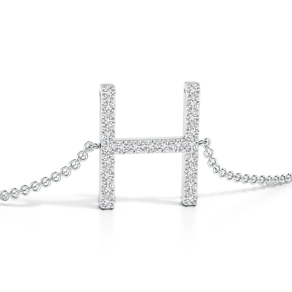 1.2mm HSI2 Prong-Set Diamond Capital "H" Initial Bracelet in White Gold side 1