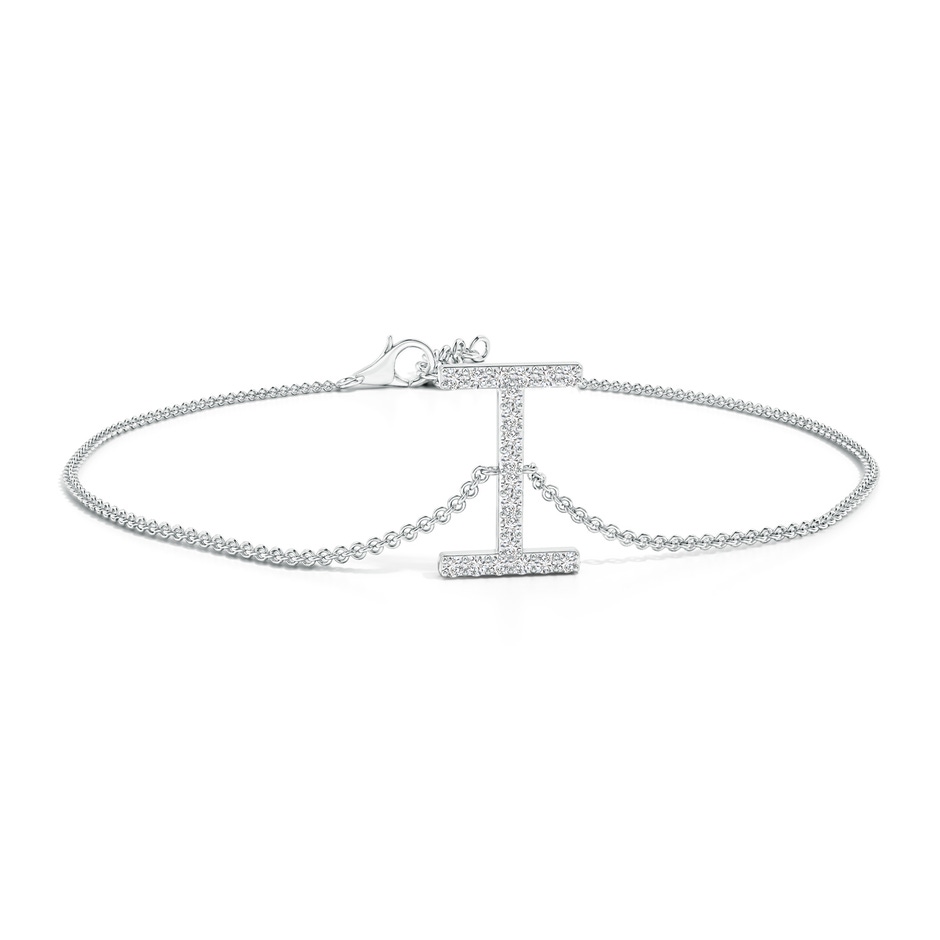 1.2mm HSI2 Prong-Set Diamond Capital "I" Initial Bracelet in White Gold 