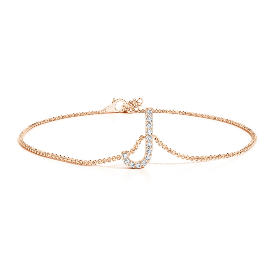 1.2mm GVS2 Prong-Set Diamond Capital "J" Initial Bracelet in Rose Gold 