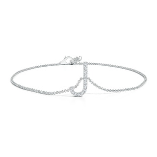 1.2mm GVS2 Prong-Set Diamond Capital "J" Initial Bracelet in White Gold