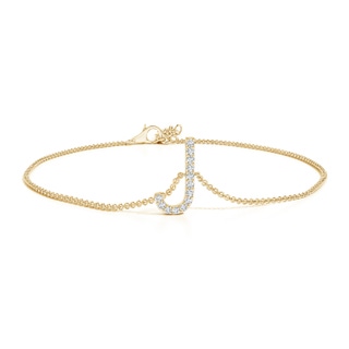 1.2mm GVS2 Prong-Set Diamond Capital "J" Initial Bracelet in Yellow Gold