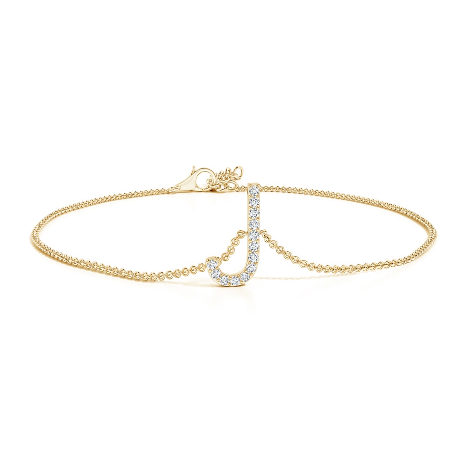 1.2mm GVS2 Prong-Set Diamond Capital "J" Initial Bracelet in Yellow Gold 