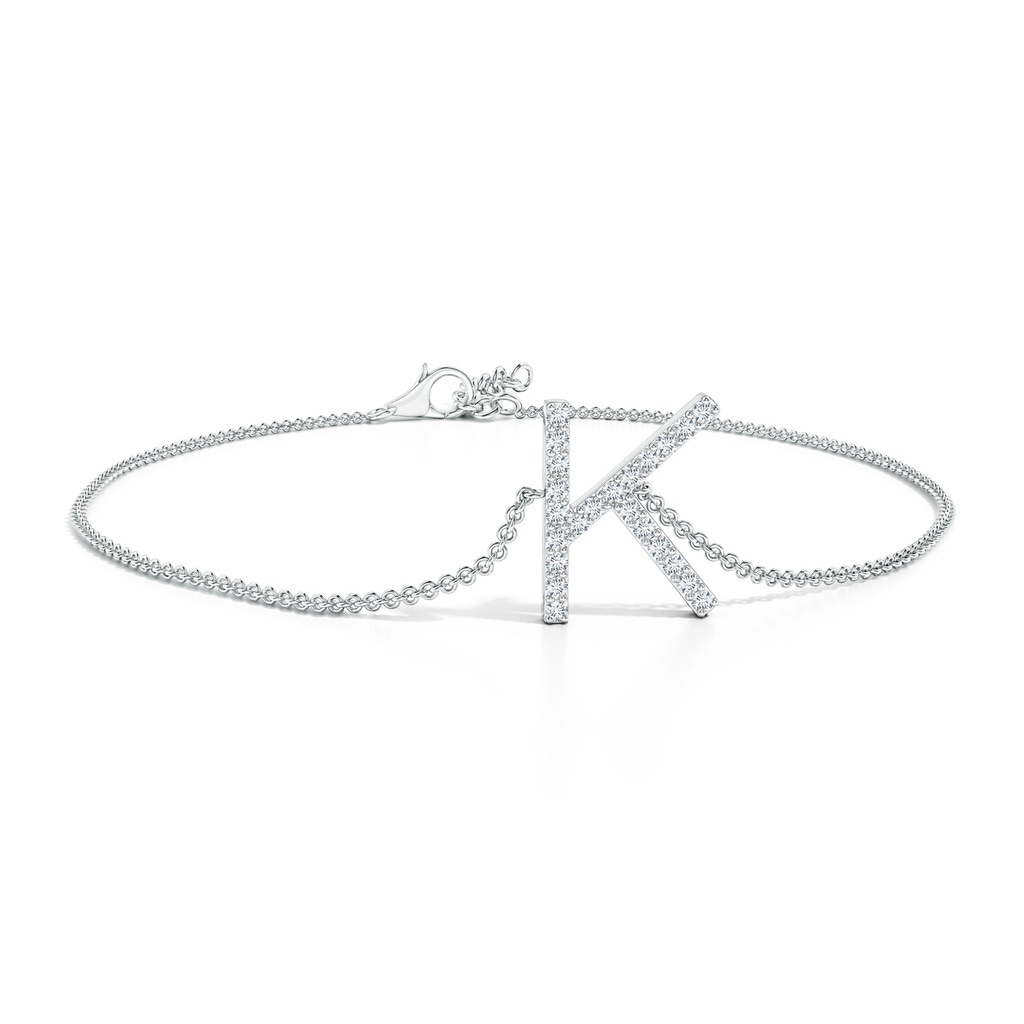 1.2mm GVS2 Prong-Set Diamond Capital "K" Initial Bracelet in White Gold