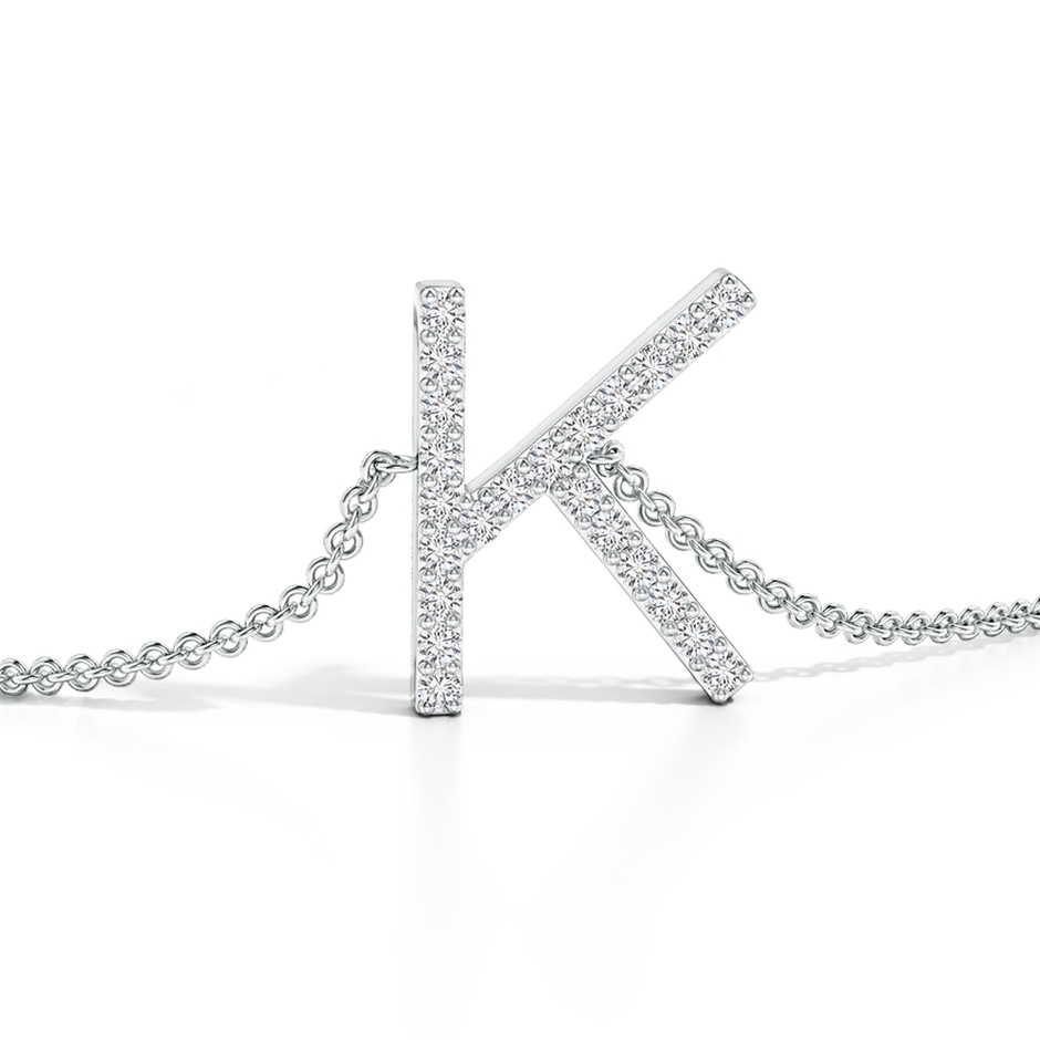 1.2mm HSI2 Prong-Set Diamond Capital "K" Initial Bracelet in White Gold side 1